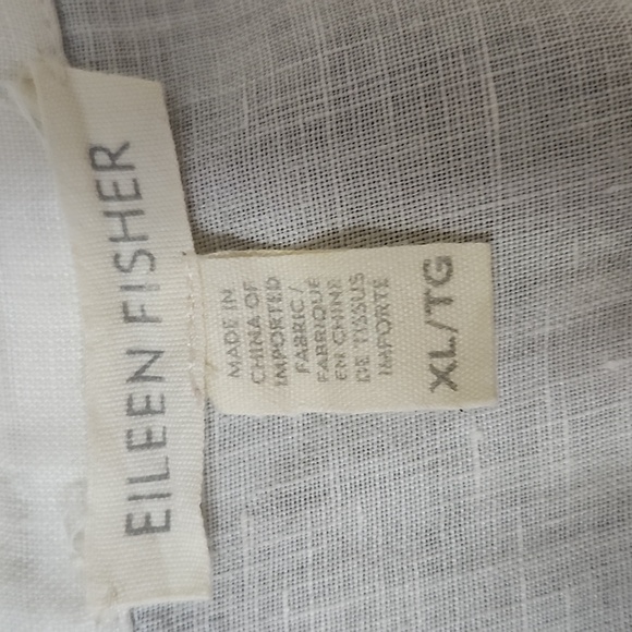 Eileen Fisher White Organic Linen Sleeveless Tunic XL - Picture 6 of 10